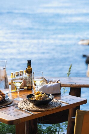 Dinner served, local and international cuisine