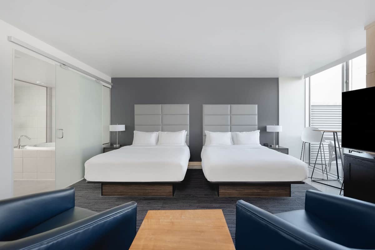 Premium bedding, pillowtop beds, in-room safe, desk