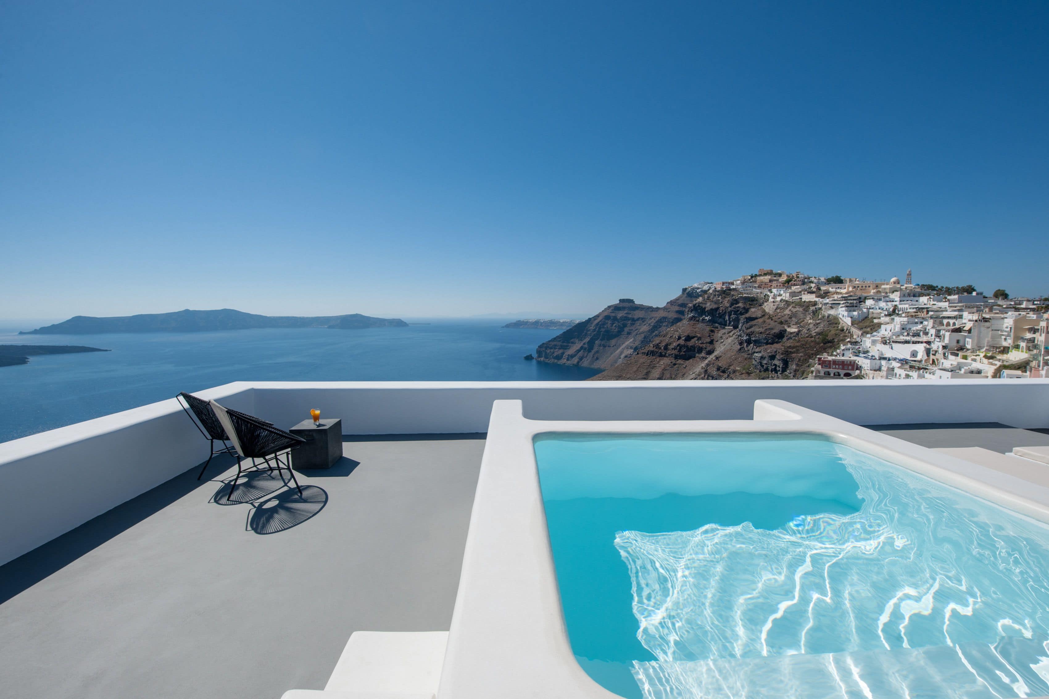 Villa (La Vida Breve) Outdoor Hot Tub Panoramic Caldera View | 高級寝具、ミニバー、セーフティボックス (室内)、遮光カーテン
