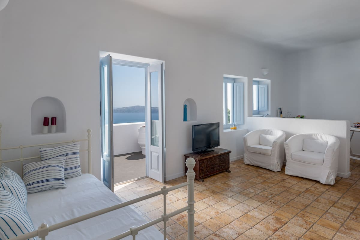 suite (aida) caldera view | premium bedding, minibar, in-room safe, blackout curtains