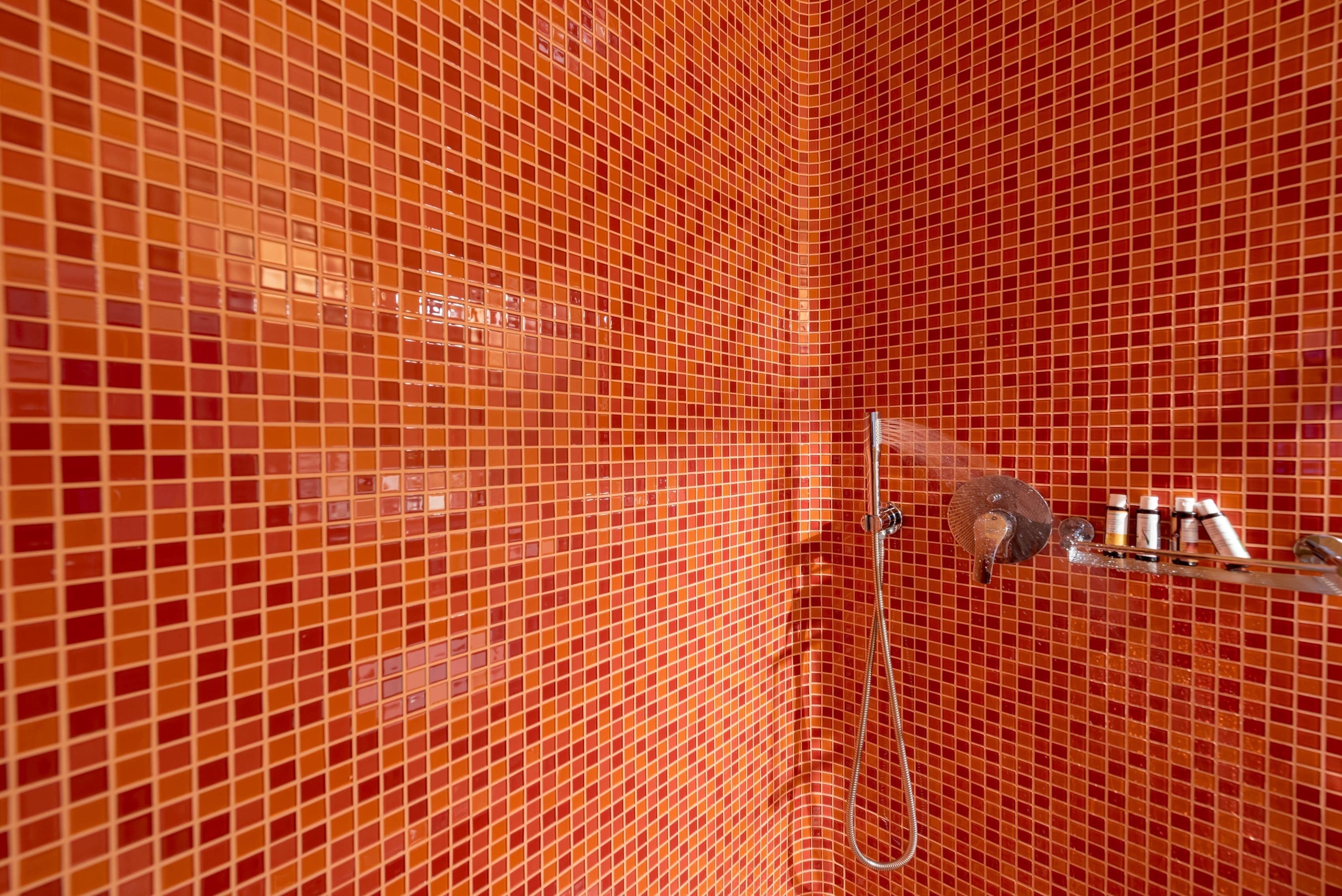 suite (norma) caldera view | bathroom shower