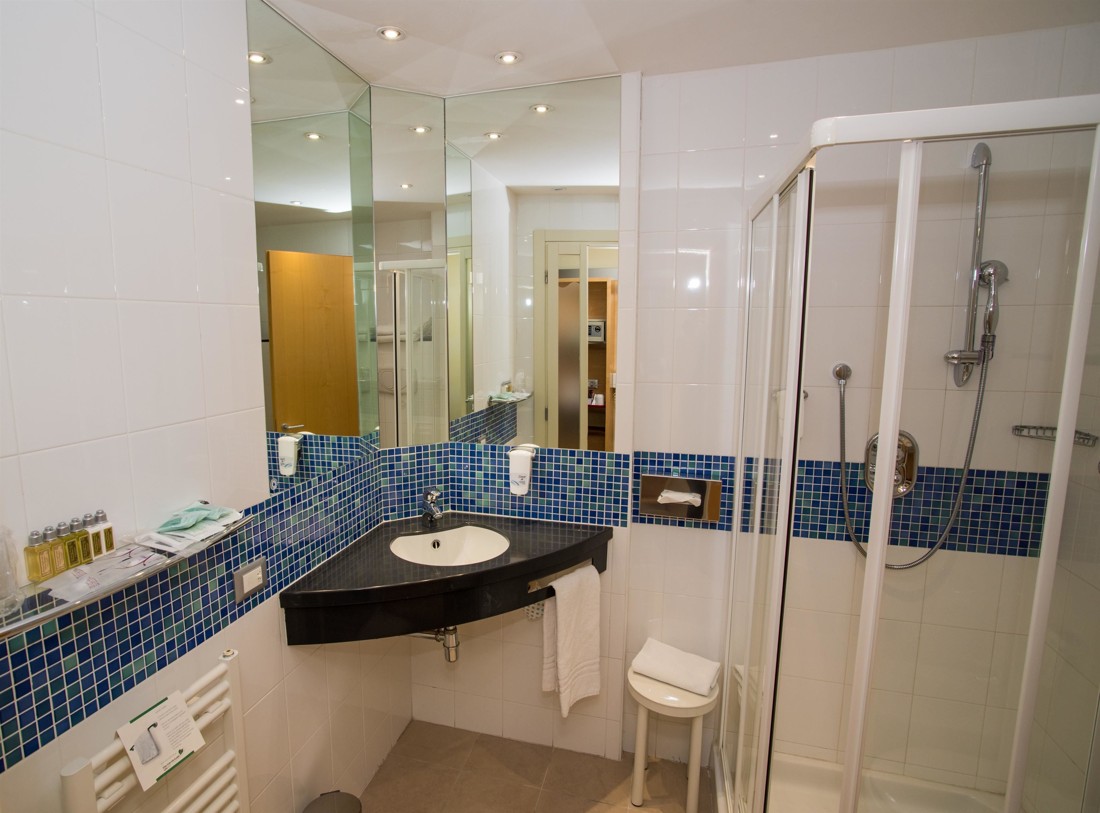 shower, eco-friendly toiletries, hair dryer, bidet