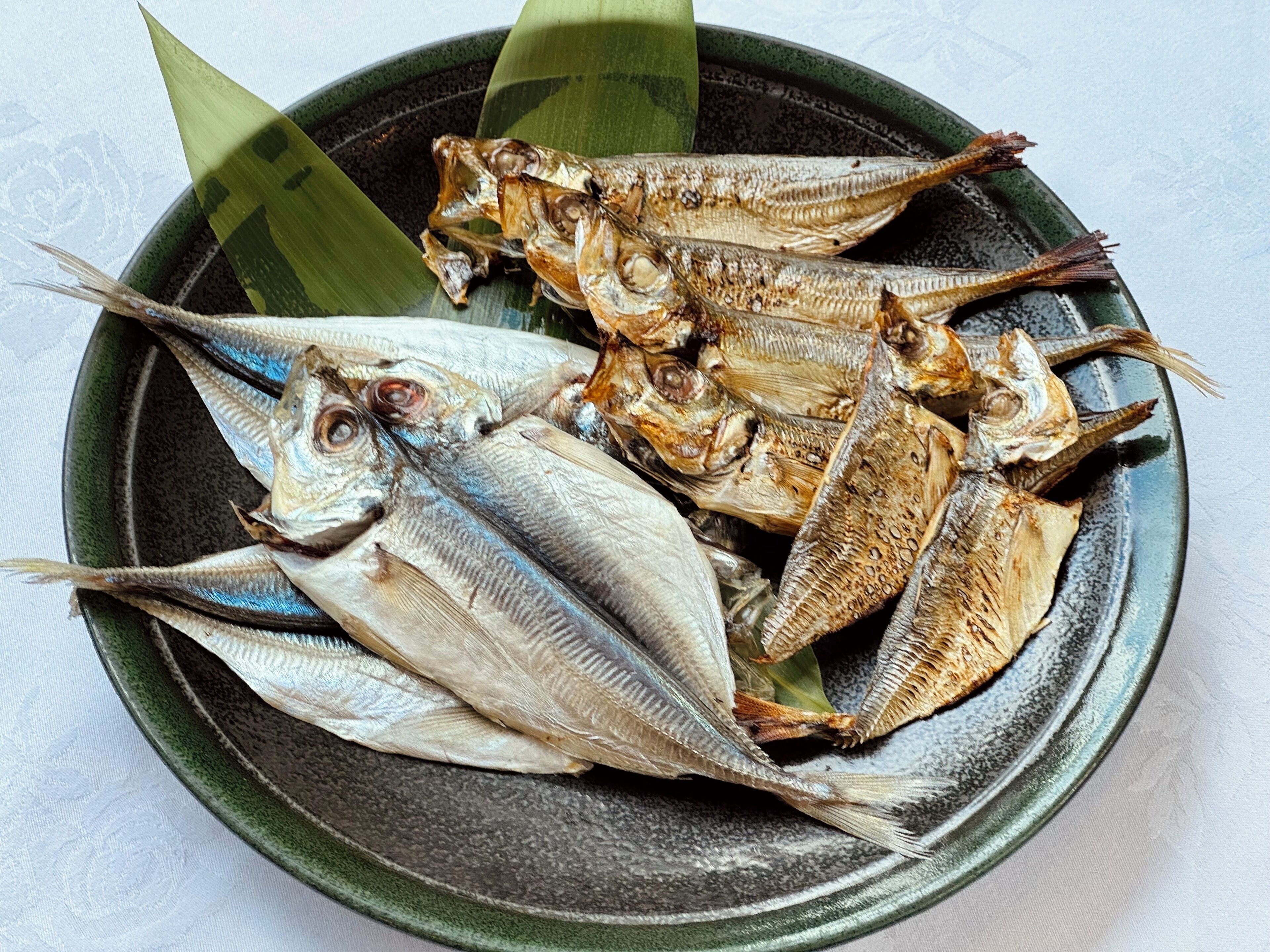 A plate of dried fish.