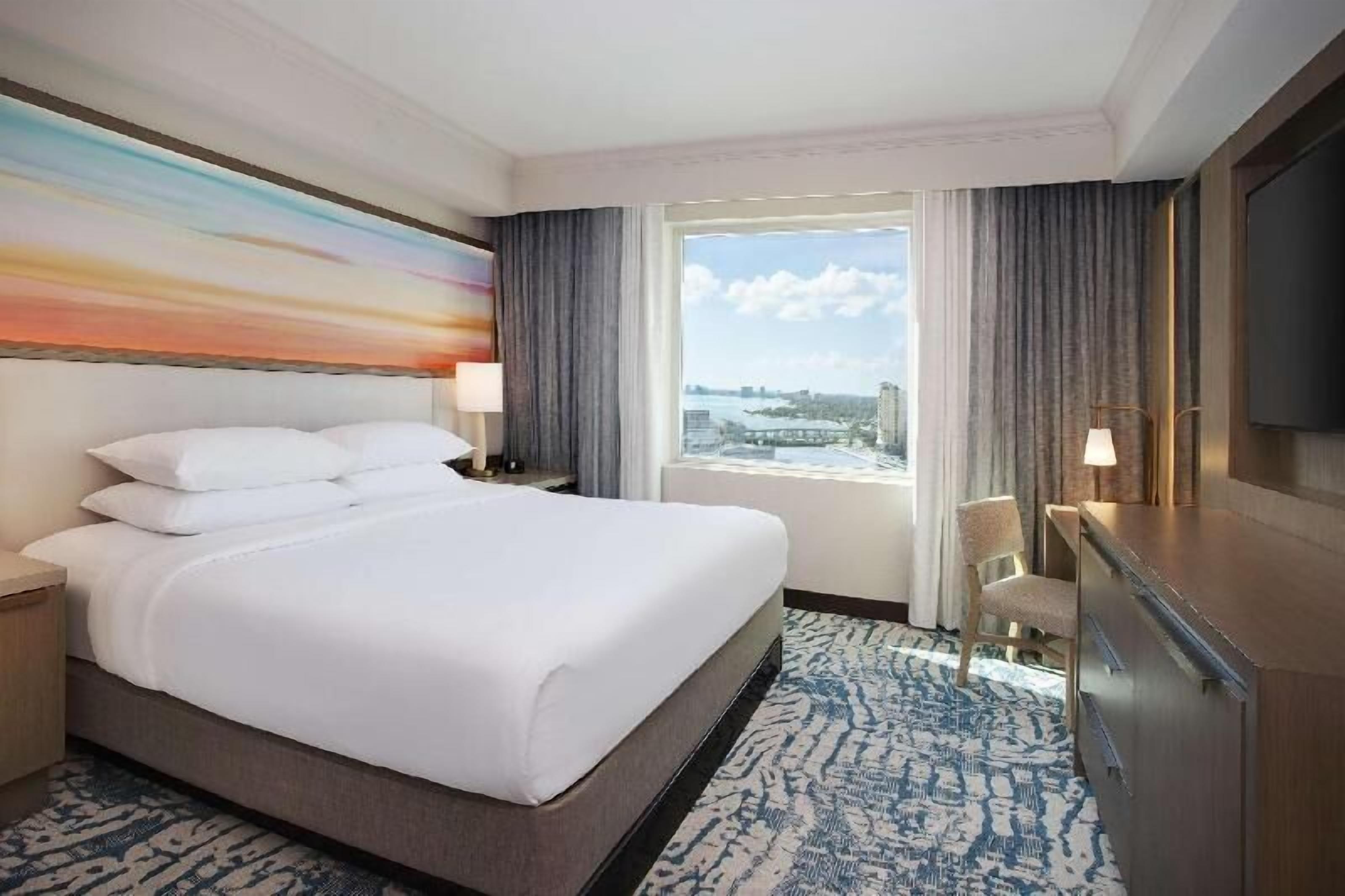 Hypo-allergenic bedding, down comforters, pillowtop beds, in-room safe