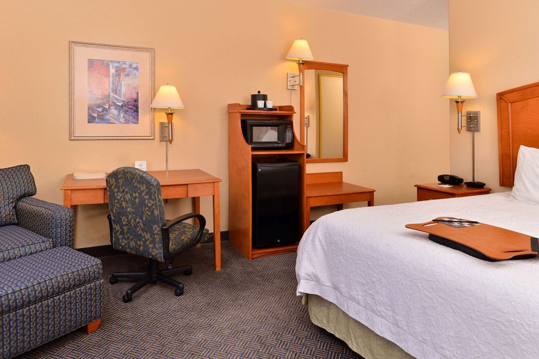 Premium bedding, pillow-top beds, blackout curtains, iron/ironing board