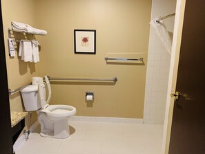 Room, 1 Katil Raja (King), Accessible, Non Smoking | Bilik Mandi | Kelengkapan dandanan diri percuma, pengering rambut, tuala disediakan