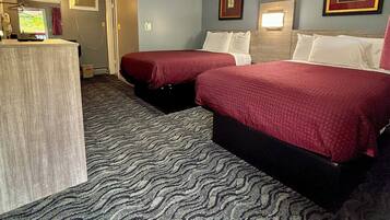 Room, 2 Double Beds, Non Smoking | Free WiFi, bed sheets, alarm clocks