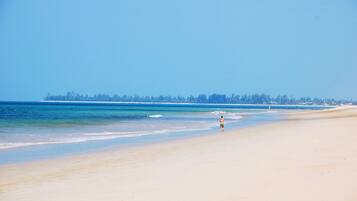 On the beach, beach towels
