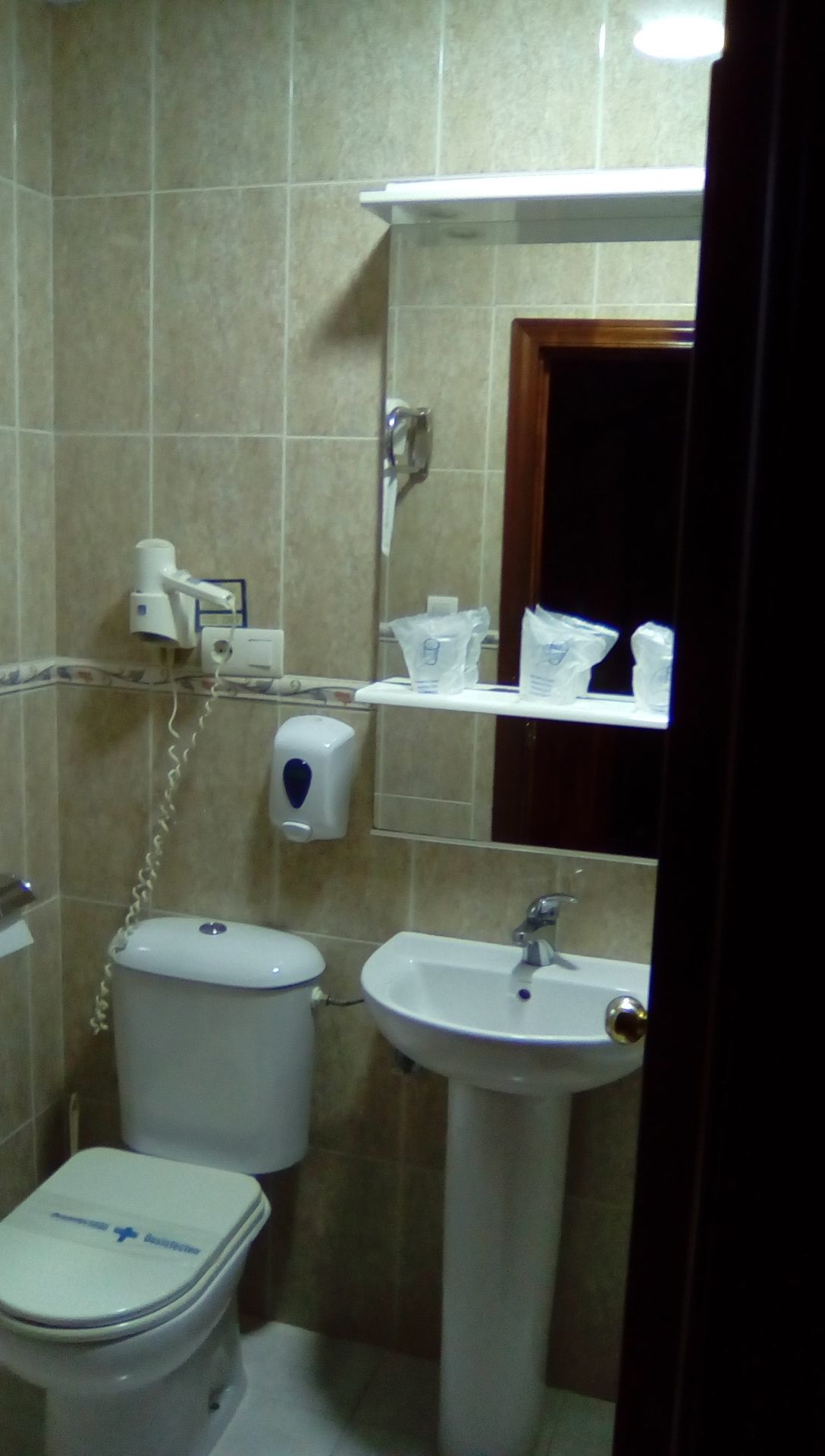 free toiletries, hair dryer, towels