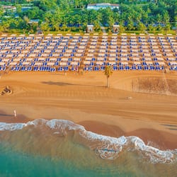 On the beach, free beach cabanas, sun loungers, beach umbrellas