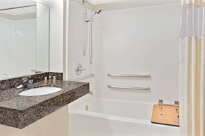 Combined shower/tub, free toiletries, hair dryer, towels - Days Inn & Suites by Wyndham Laurel Near Fort Meade (Laurel)