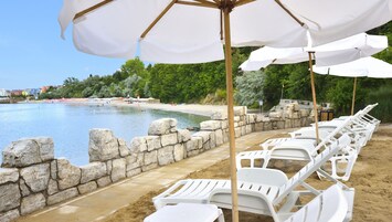 On the beach, free beach cabanas