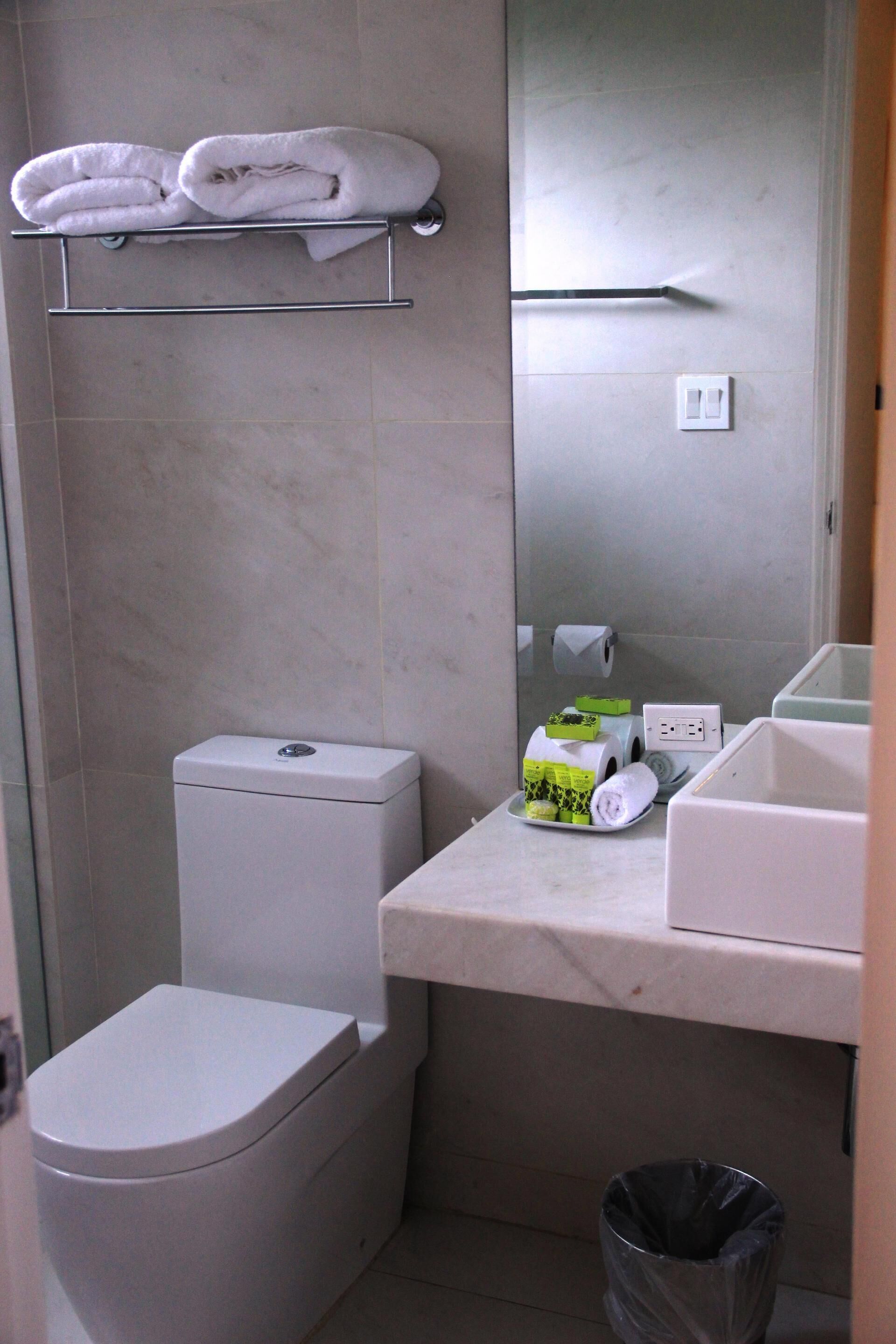 Bathroom | Shower, rainfall showerhead, free toiletries, hair dryer
