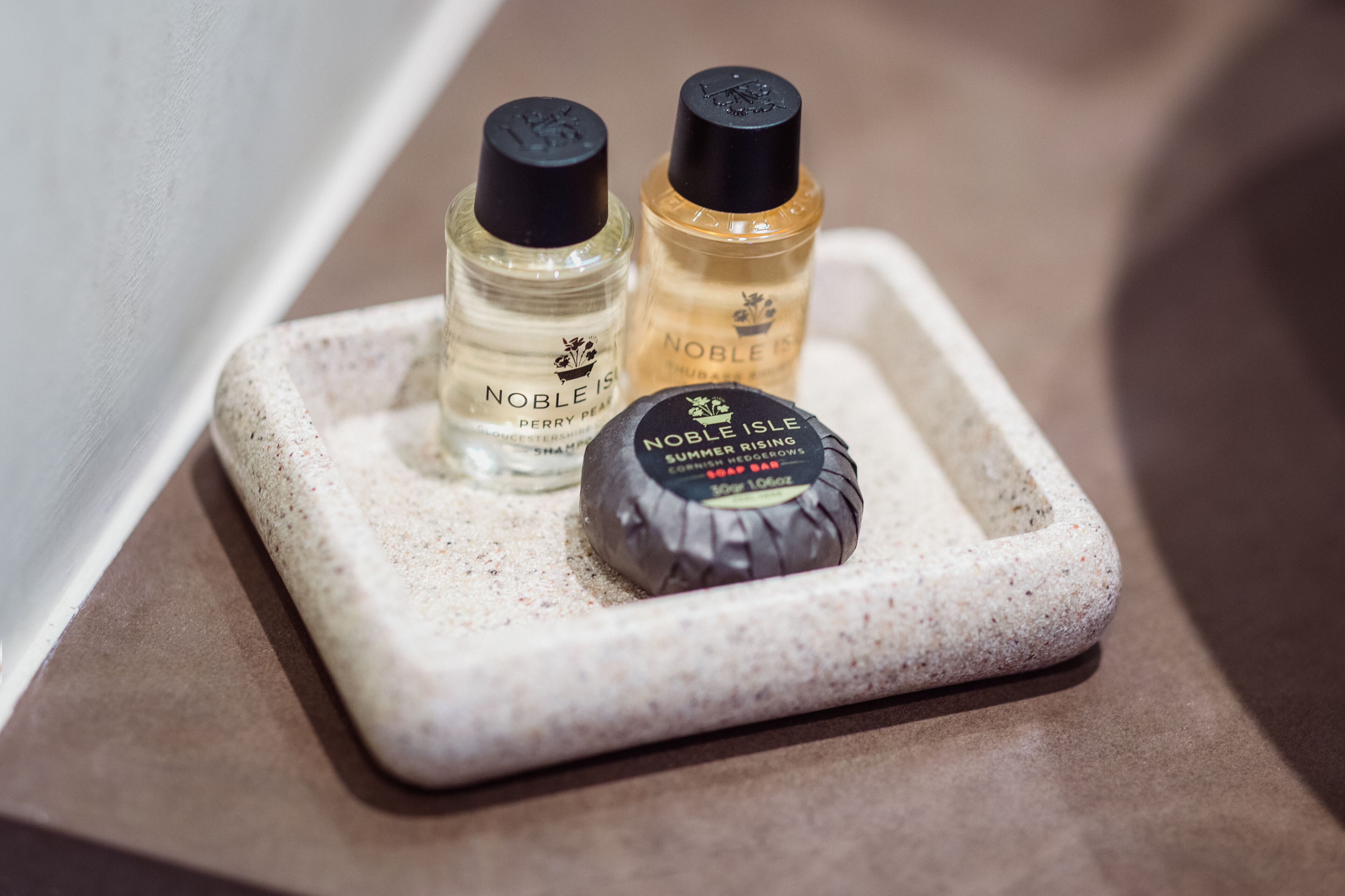 free toiletries, hair dryer, towels