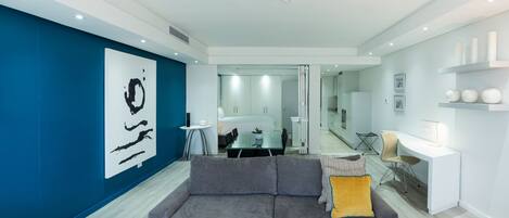 Apartment, 1 Bedroom | Living room | 40-inch plasma TV with satellite channels, TV