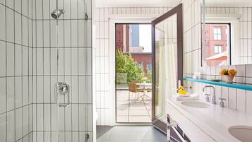 Room, Balcony | Bathroom | Designer toiletries, hair dryer, bathrobes, towels