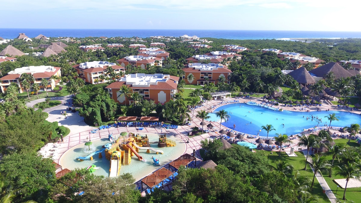 Bahia Principe Grand Coba - All Inclusive drone shot of pool areas and waterpark