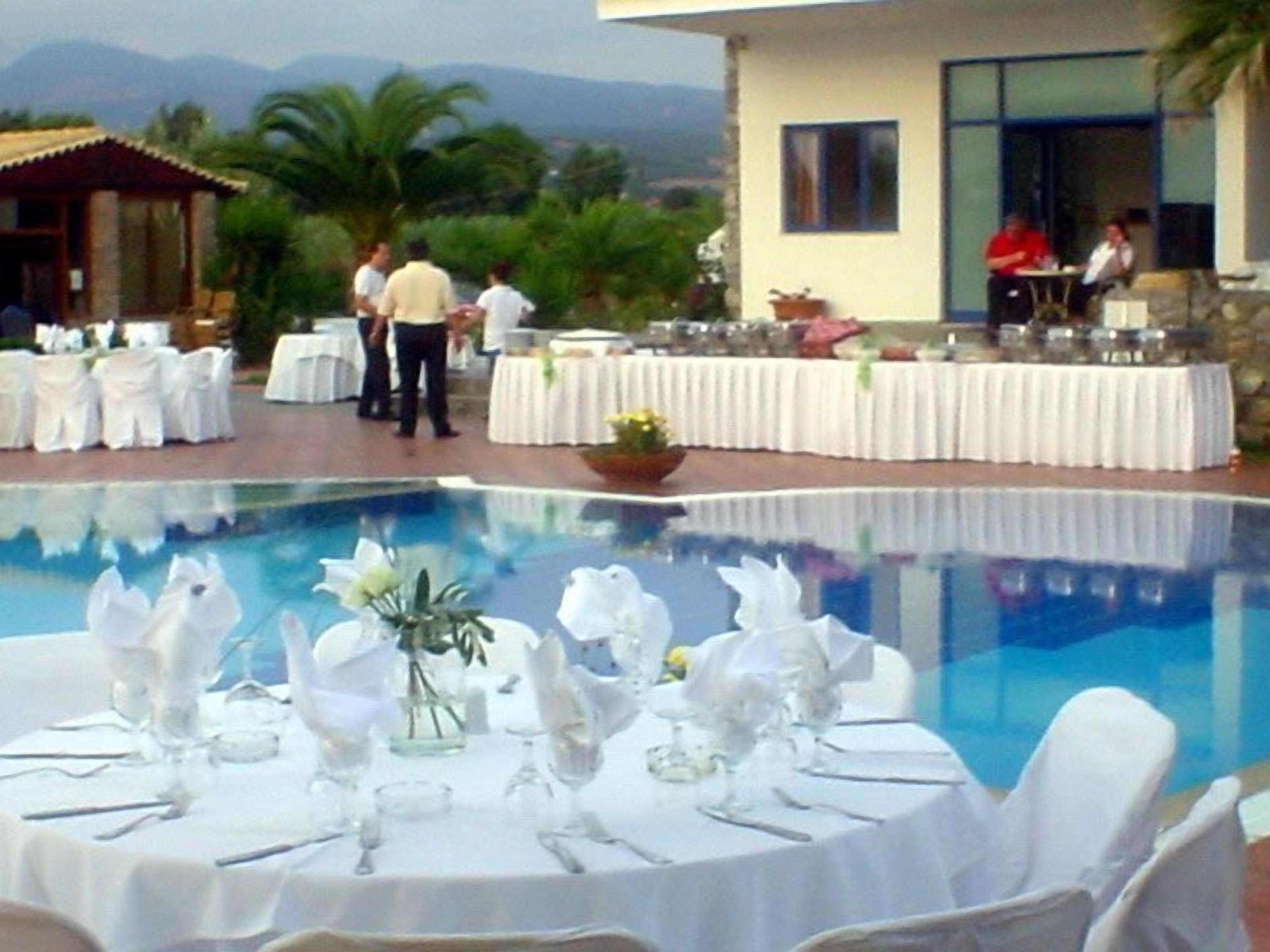 Outdoor banquet area