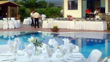 Outdoor banquet area