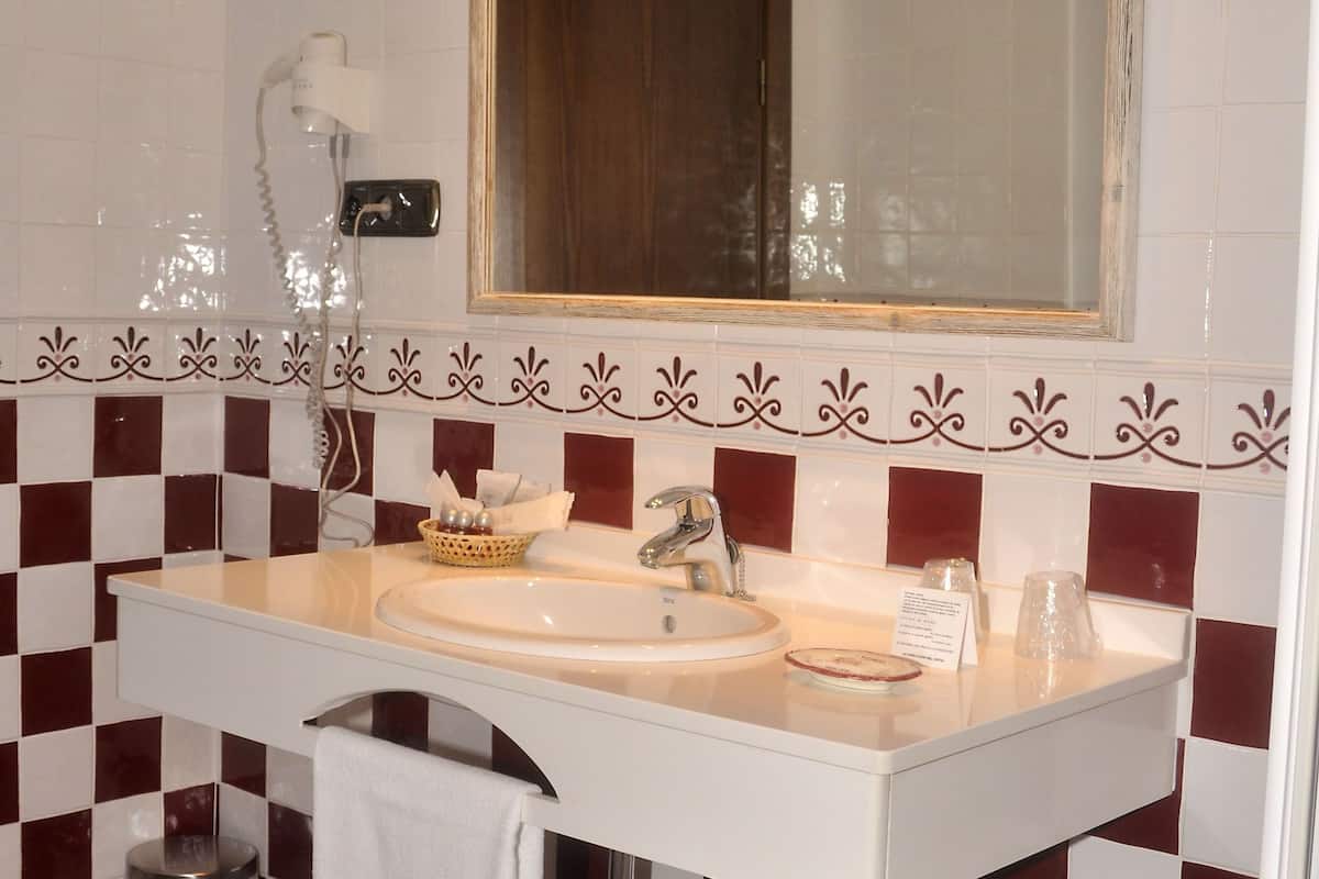 free toiletries, hair dryer, towels