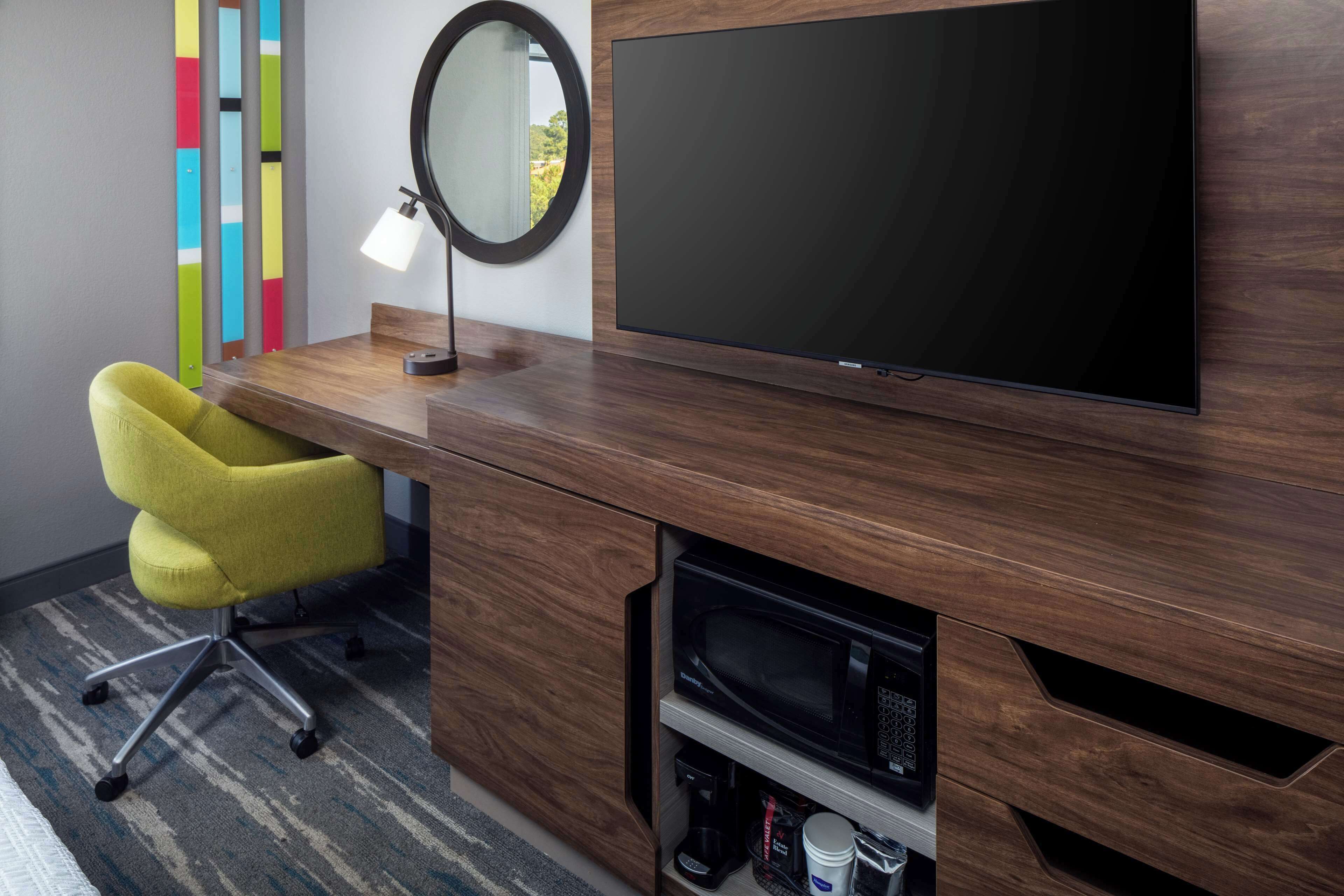 premium bedding, down duvets, desk, blackout curtains