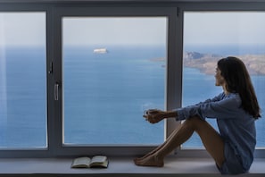 Honeymoon Double Room, 1 Bedroom, Sea View | 1 bedroom, premium bedding, pillowtop beds, minibar