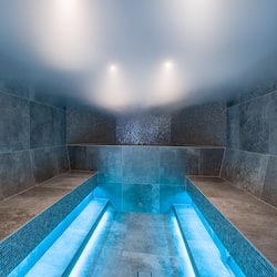 Sauna, steam room, body treatments, hot stone massages, sports massages