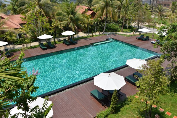 2 outdoor pools, open 7:00 AM to 10:00 PM, pool umbrellas, pool loungers - Angkor Palace Resort & Spa (Siem Reap)