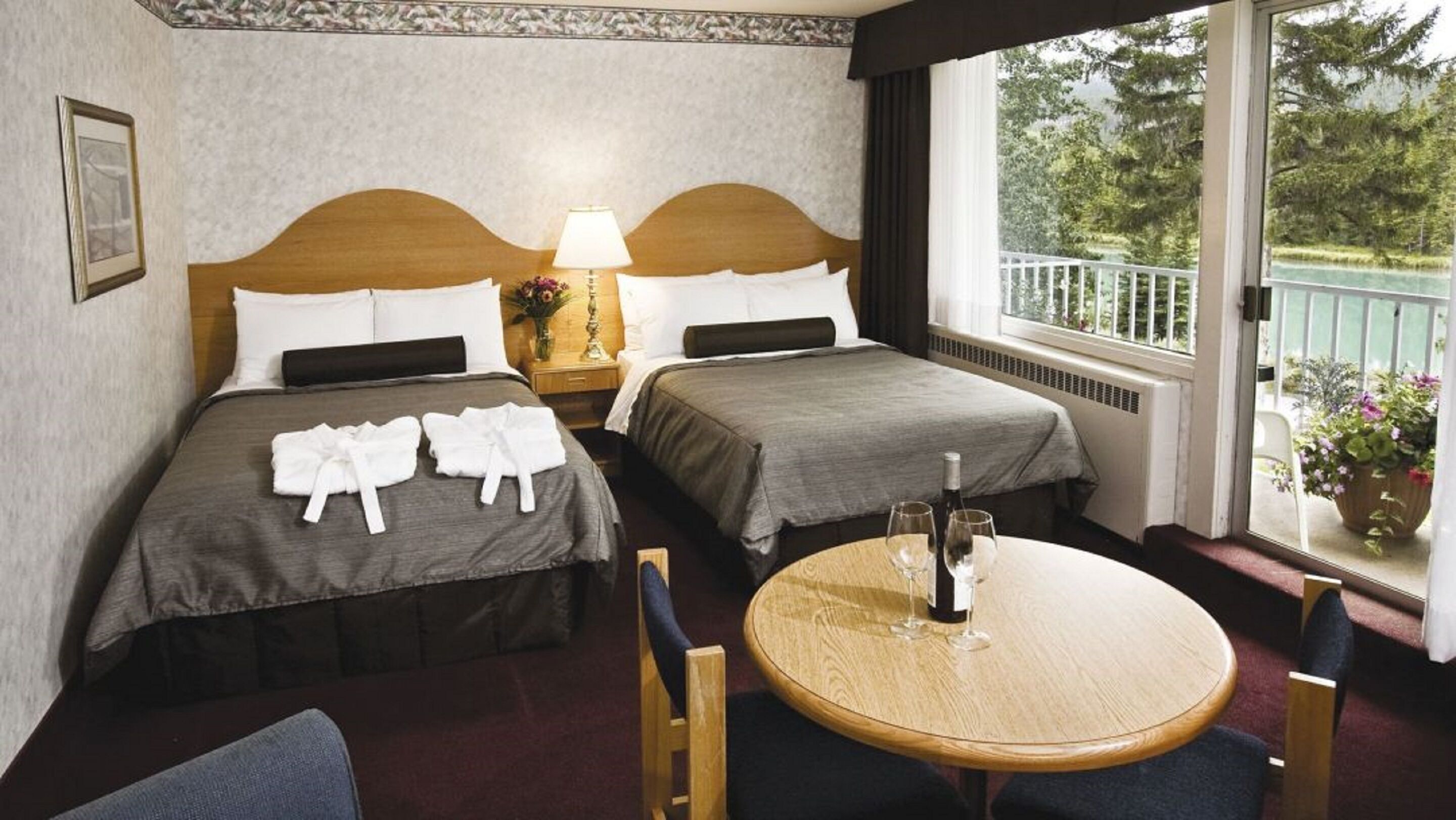 Hypo-allergenic bedding, blackout curtains, iron/ironing board