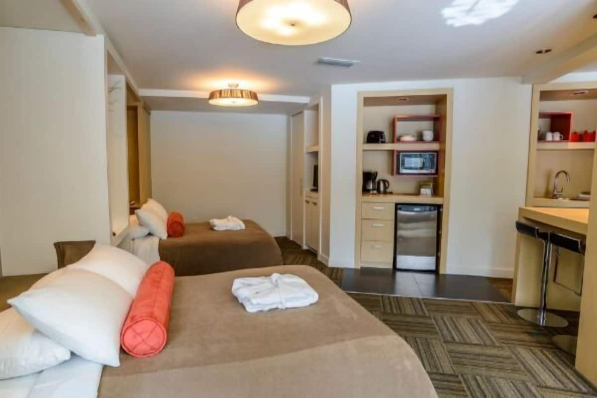 Blackout drapes, iron/ironing board (on request), WiFi (free)