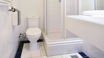 Eco-friendly toiletries, hair dryer, towels