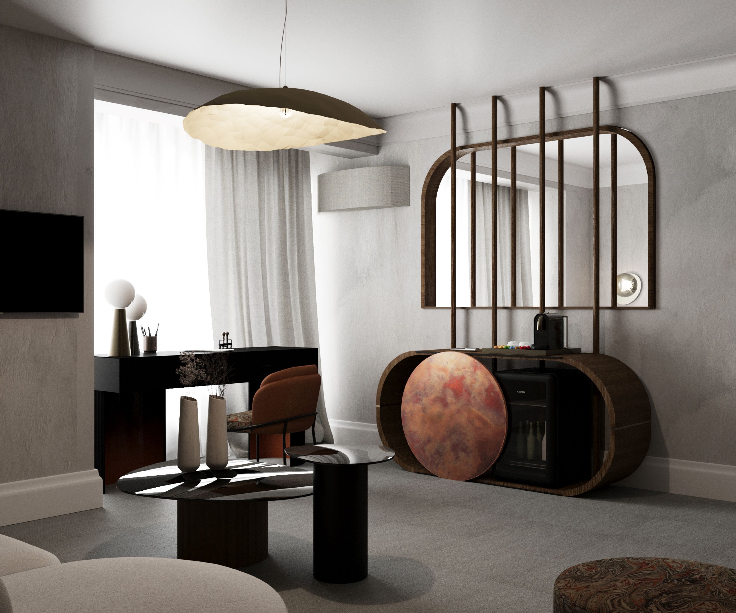 design suite | living area | 14-inch smart tv with cable channels, tv