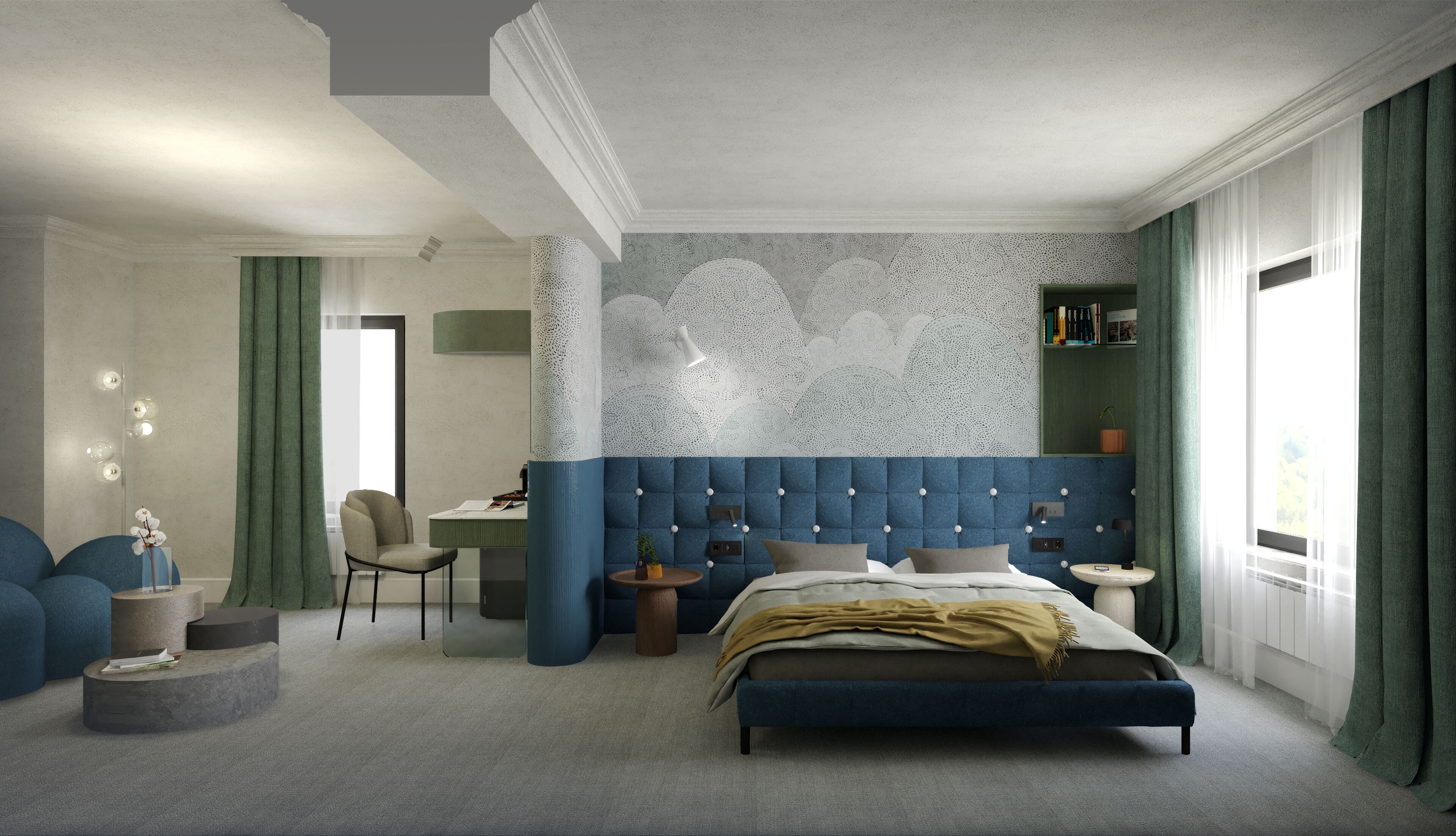 디자인 스위트 | 고급 침구, 오리/거위털 이불, 미니바, 객실 내 금고