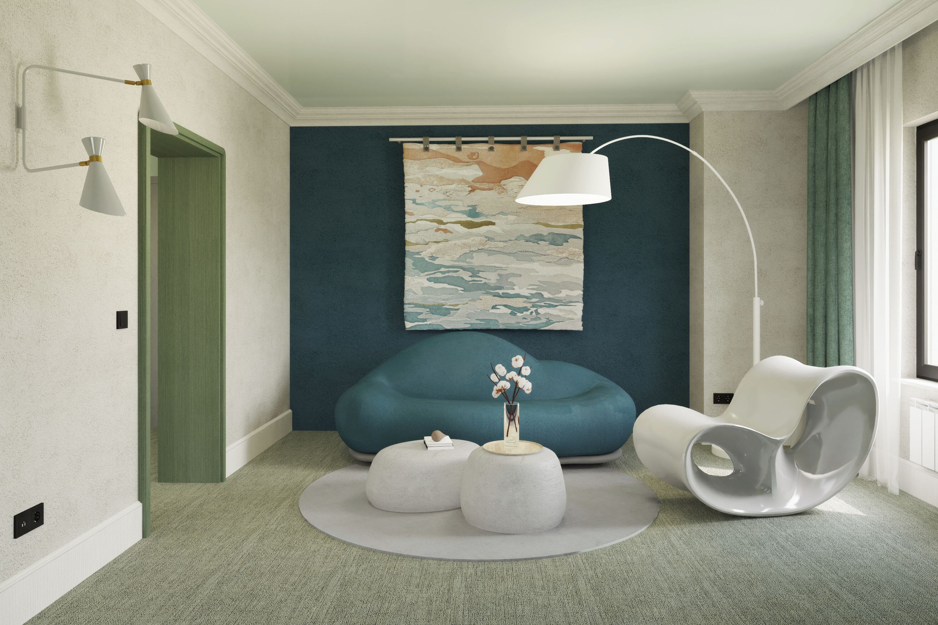 design suite | living area | 14-inch smart tv with cable channels, tv