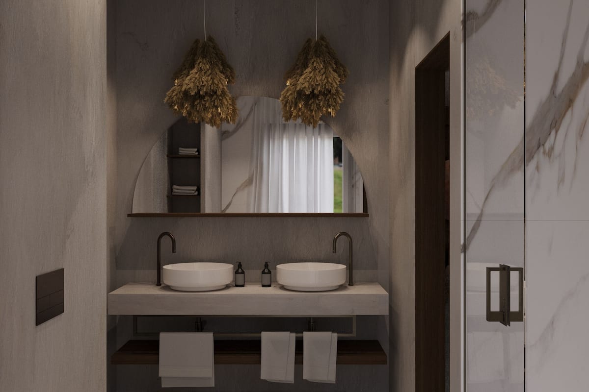 design suite | bathroom | free toiletries, hair dryer, bathrobes, slippers