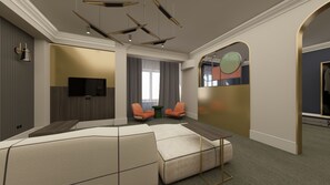 Executive Suite | Living area | 14-inch Smart TV with cable channels, TV - Oborishte 63 Boutique Hotel (Sofia)