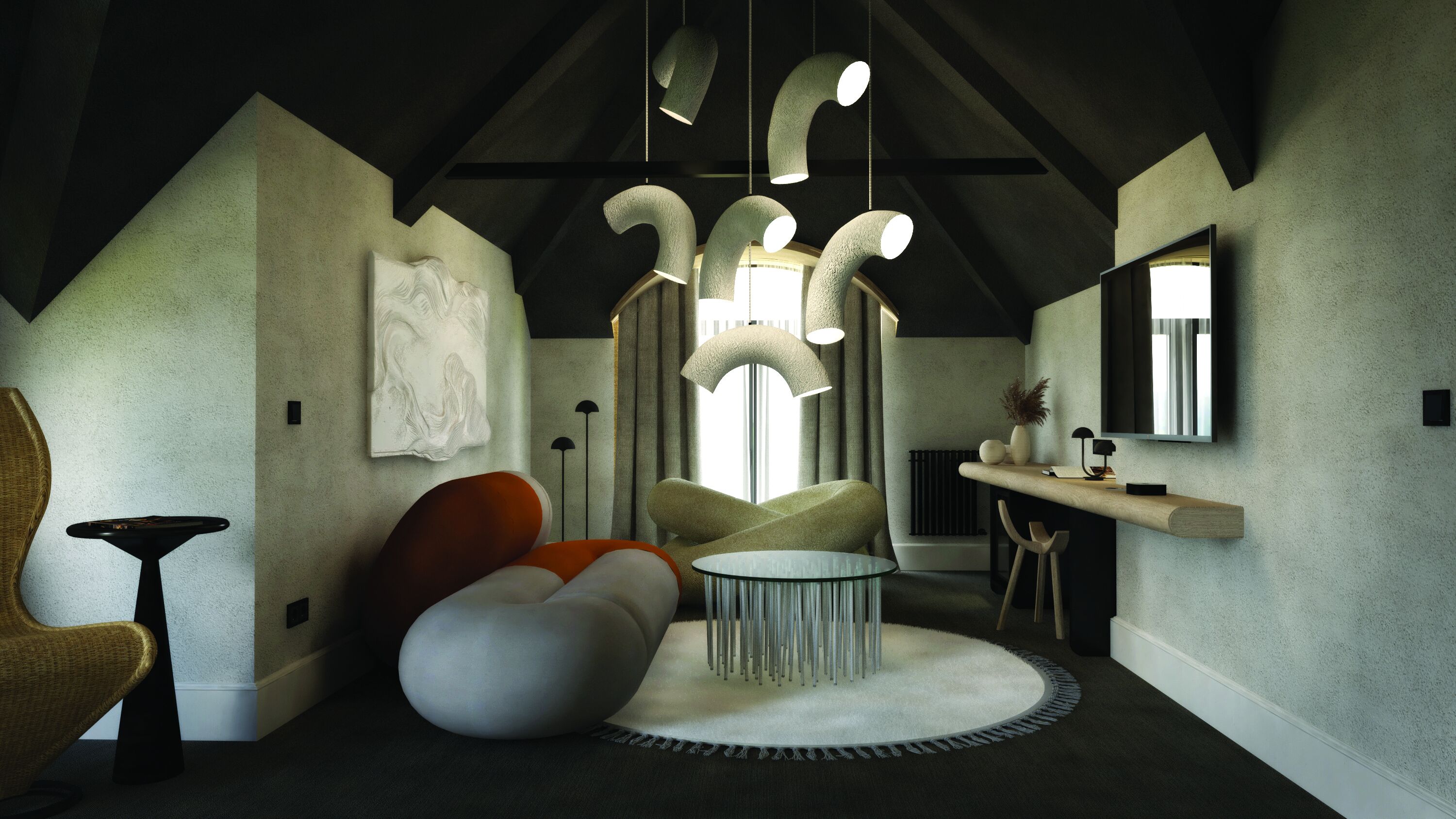 Design Suite | Living area | 14-inch Smart TV with cable channels, TV