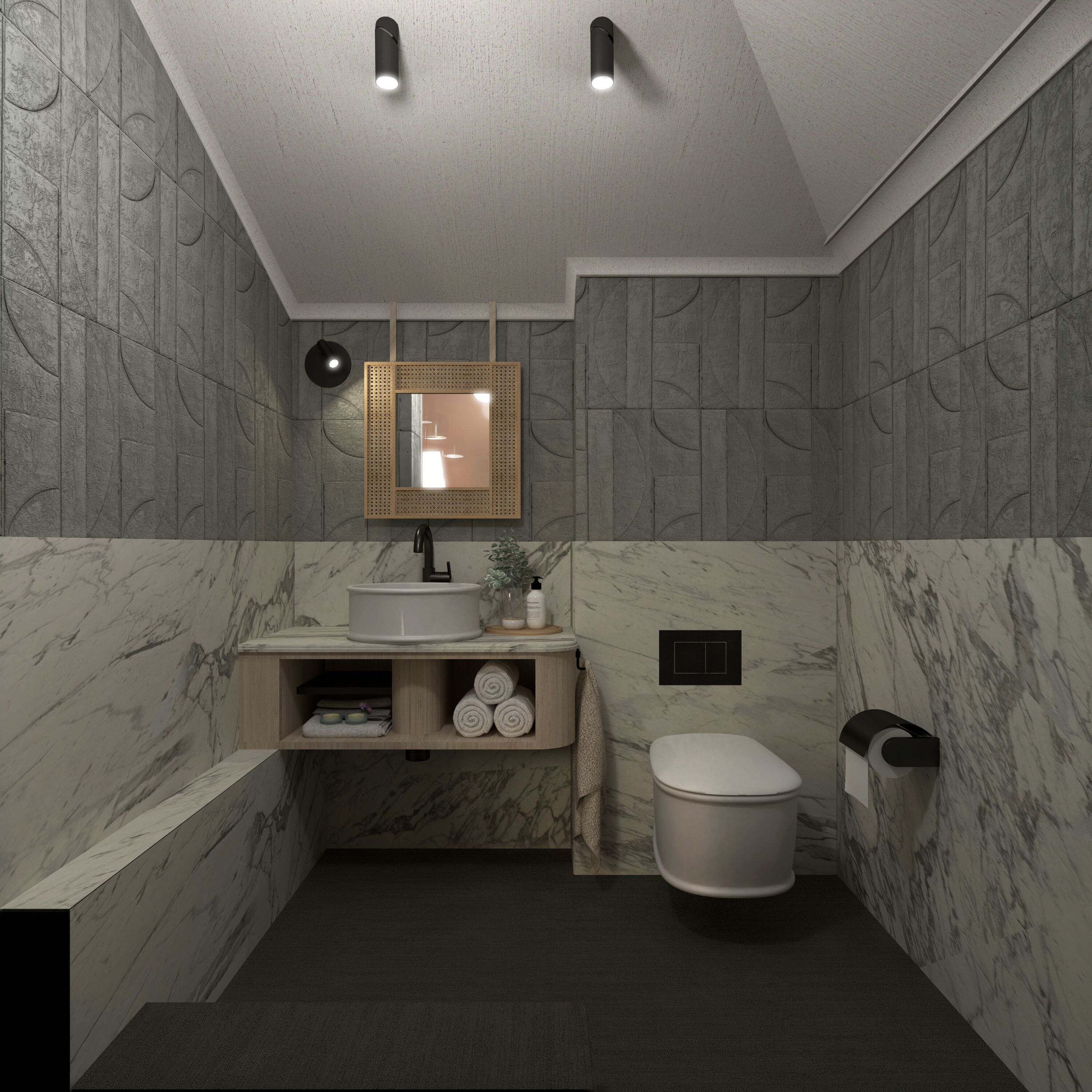 luxury penthouse | bathroom | free toiletries, hair dryer, bathrobes, slippers