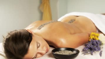 Sauna, hot tub, body treatments, facials, massages
