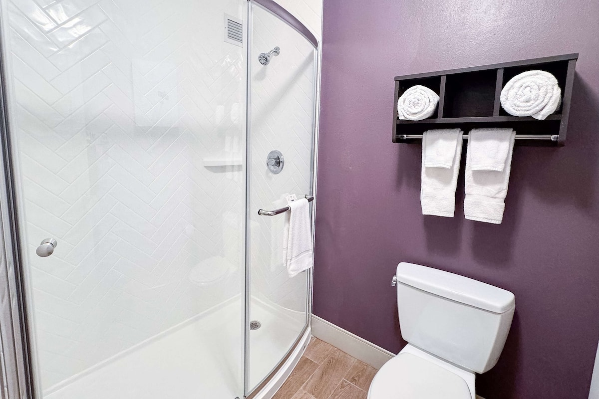 Free toiletries, hair dryer, towels, soap