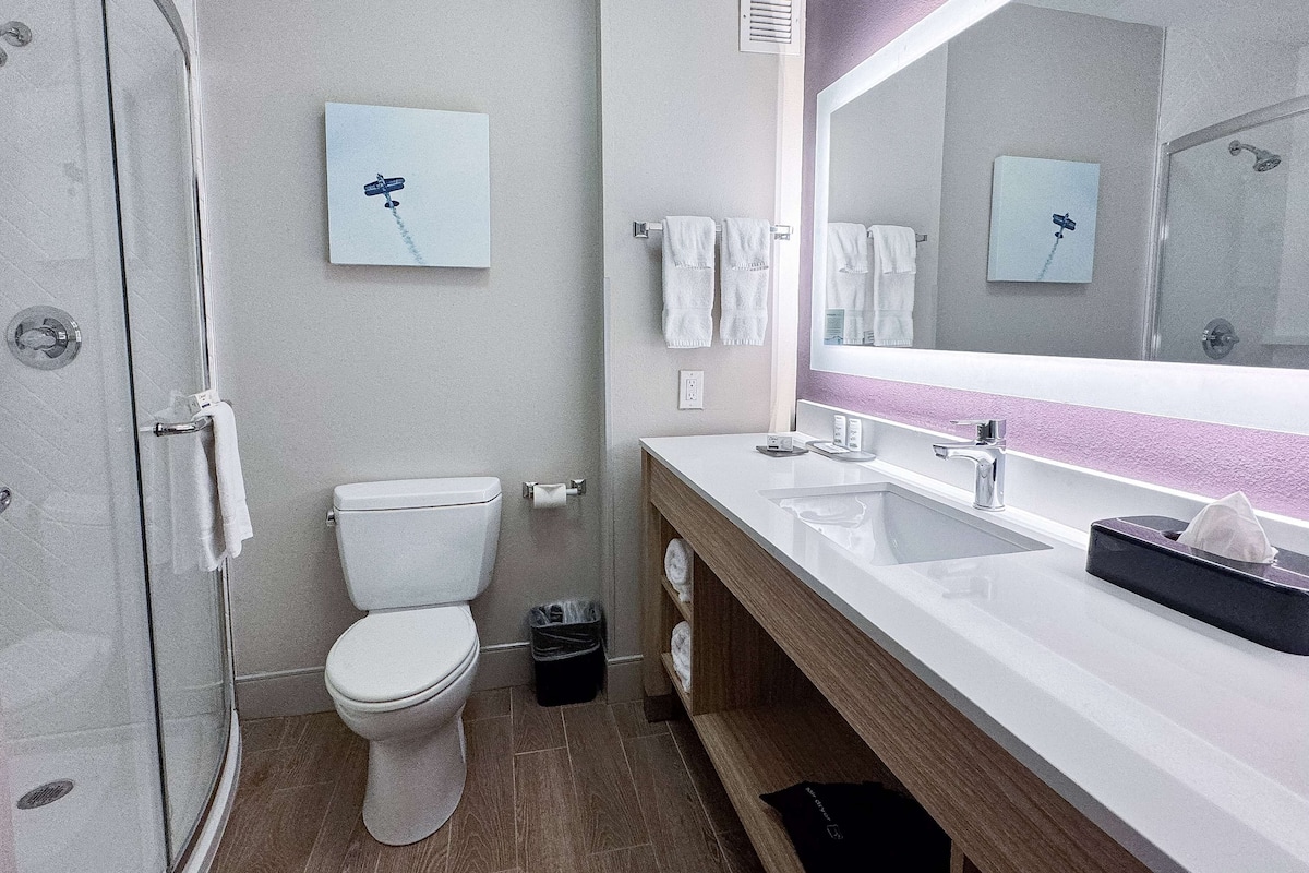 Free toiletries, hair dryer, towels, soap