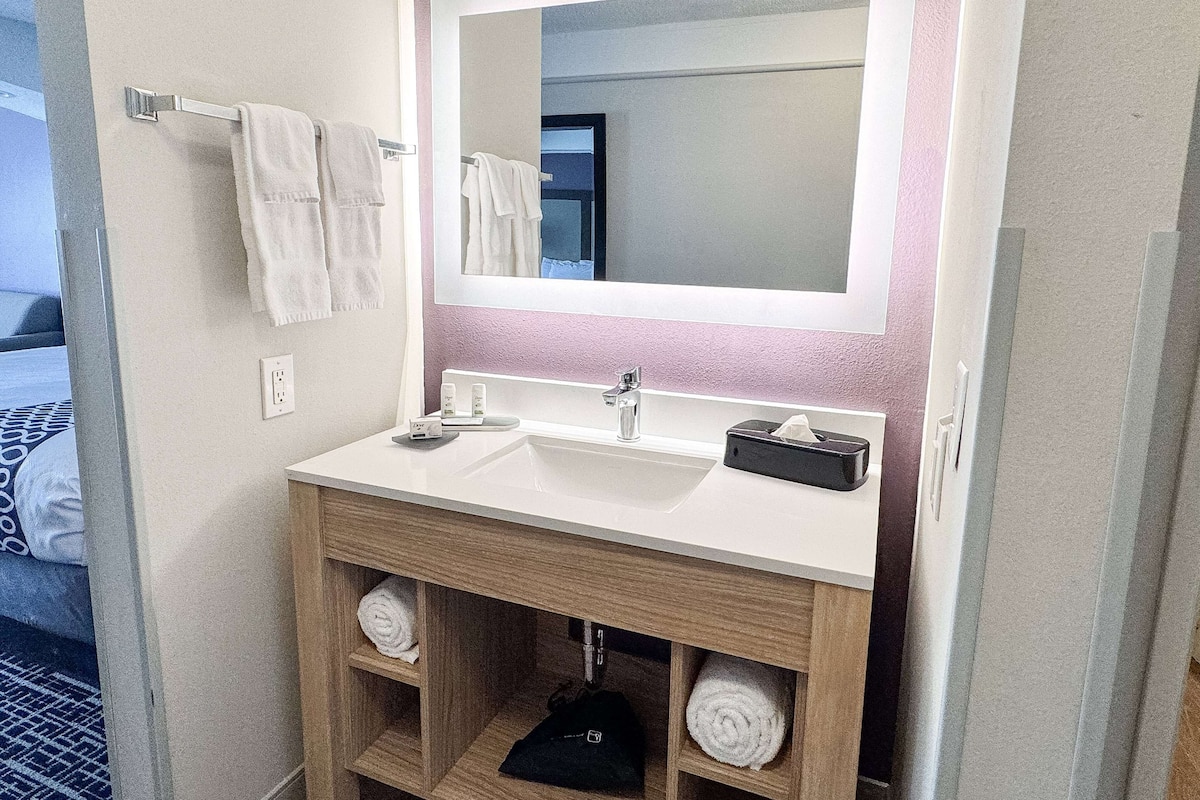 Free toiletries, hair dryer, towels, soap