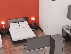 Deluxe Room, 1 Queen Bed, Non-Smoking, Kitchenette | Tilam berlapik, dilengkapkan perabot secara berasingan, meja 