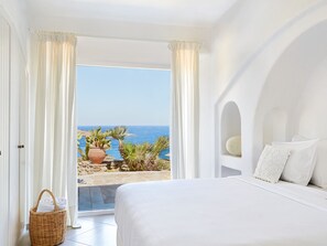 Junior Suite Sea View | In-room safe, soundproofing, free WiFi, bed sheets - Mykonos Lolita, A Grecotel Resort to Live (Mykonos)