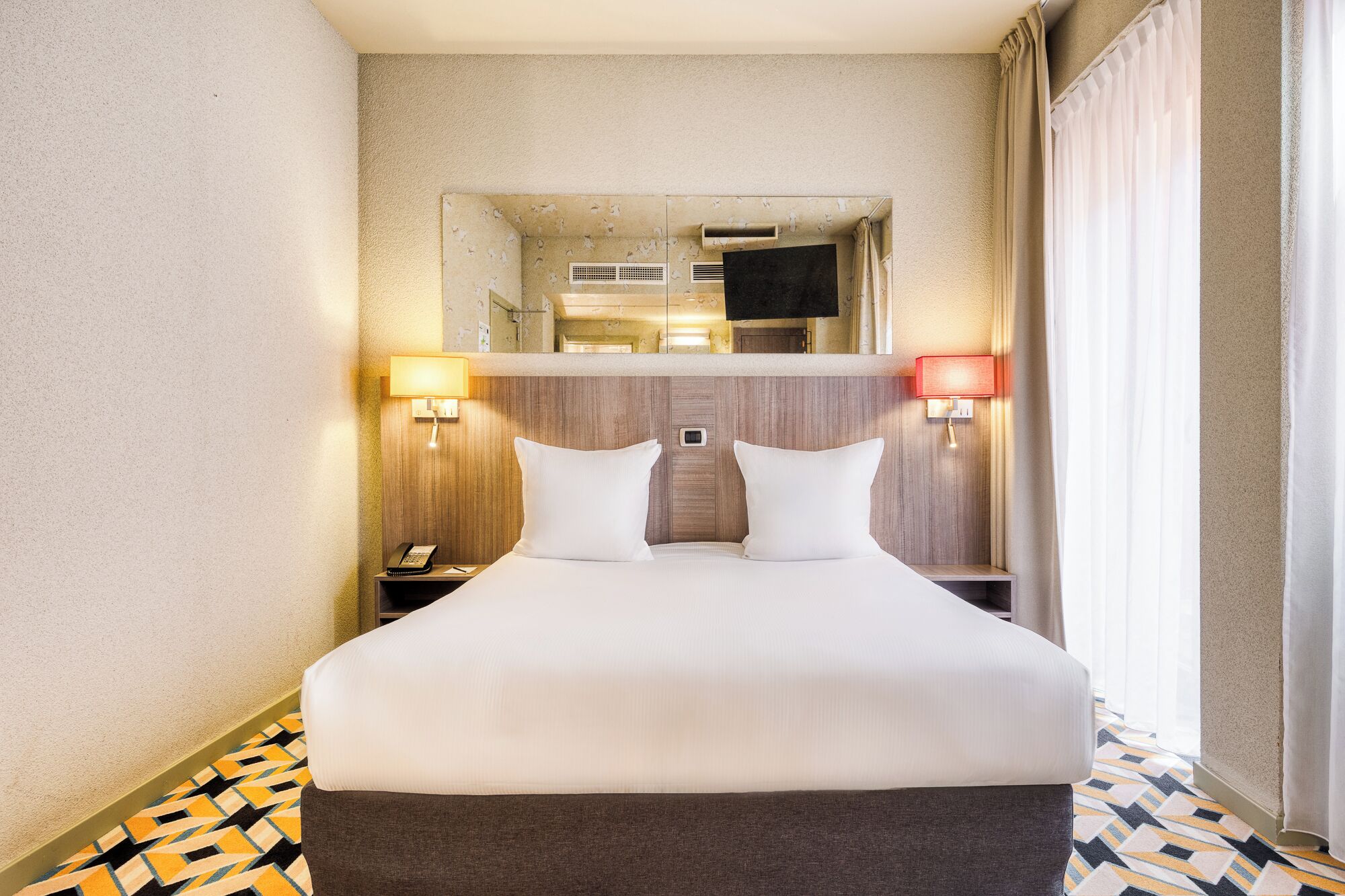 classic double room, 1 queen bed | in-room safe, desk, soundproofing, iron/ironing board