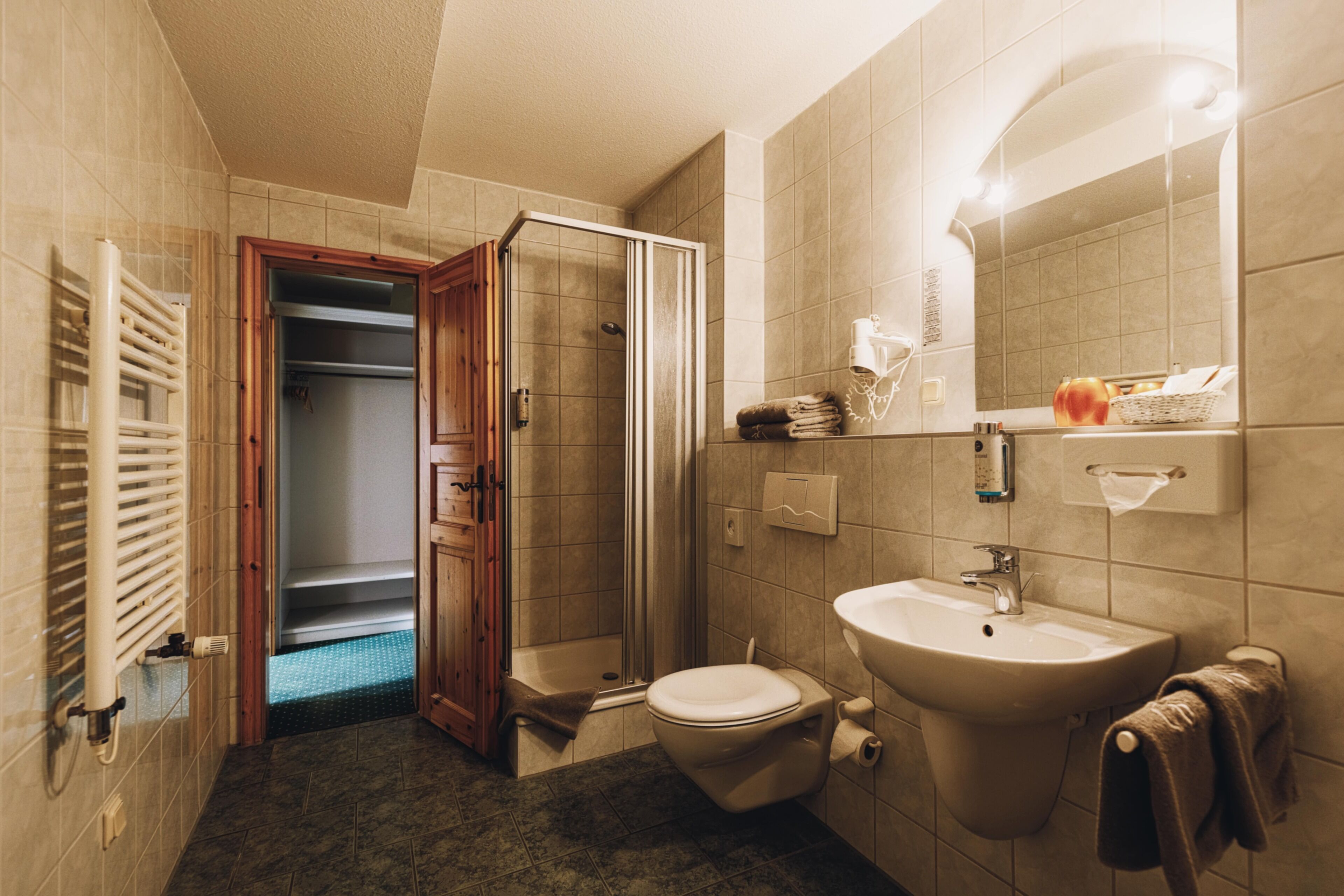 free toiletries, hair dryer, towels, soap