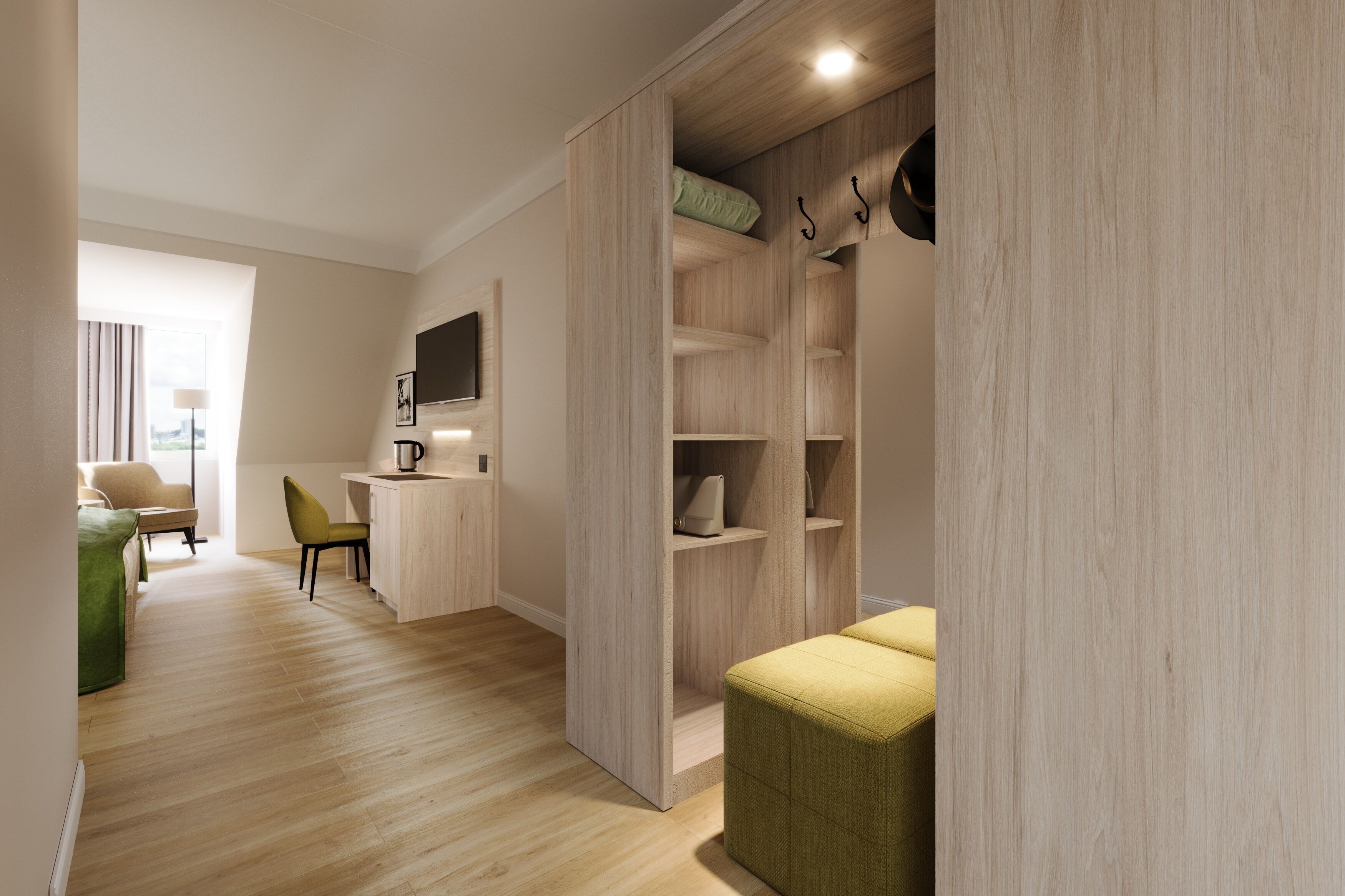 Caja de seguridad en la habitación y decoración personalizada 