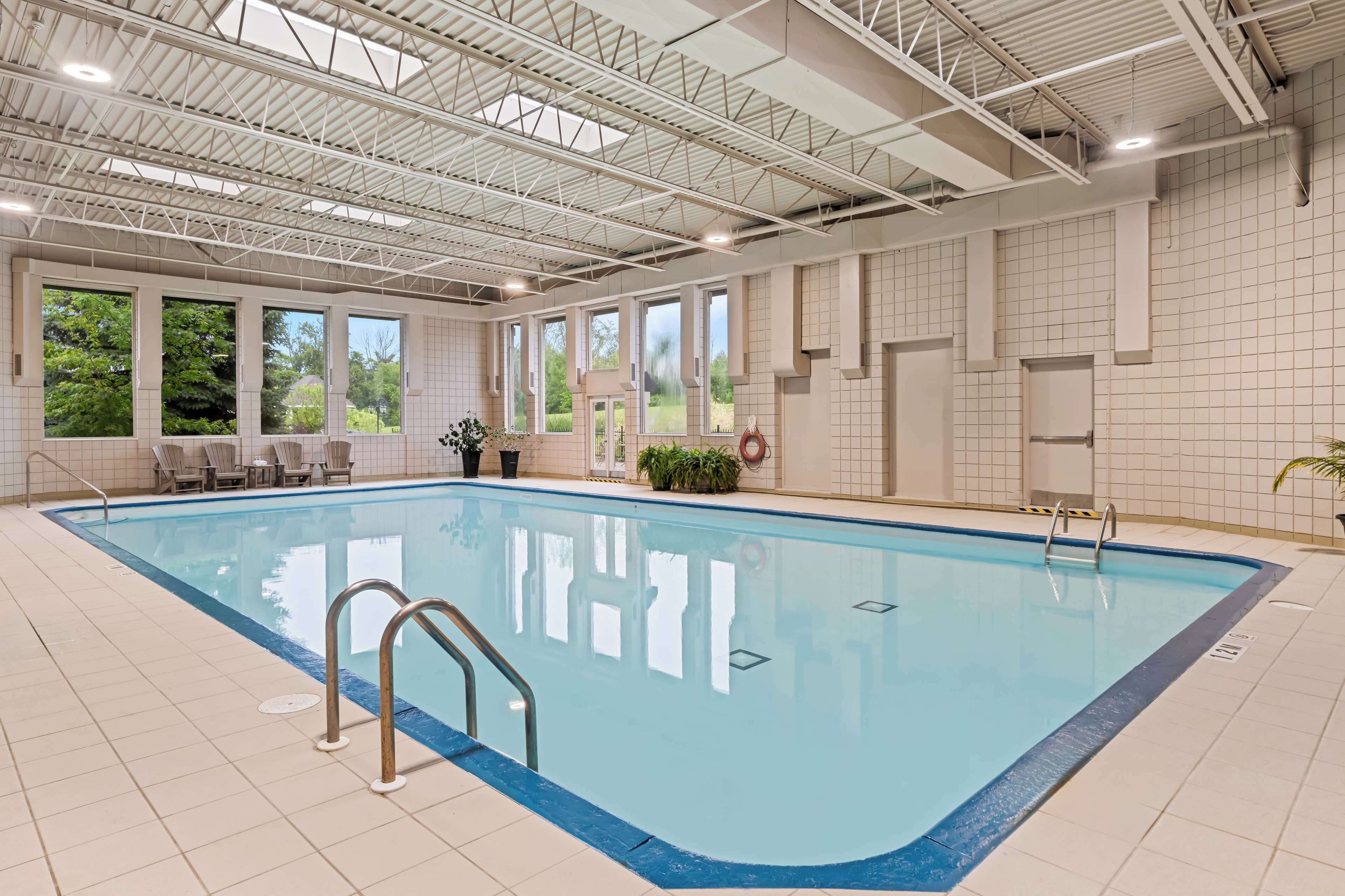 indoor pool, open 7:00 am to 11:00 pm, pool loungers