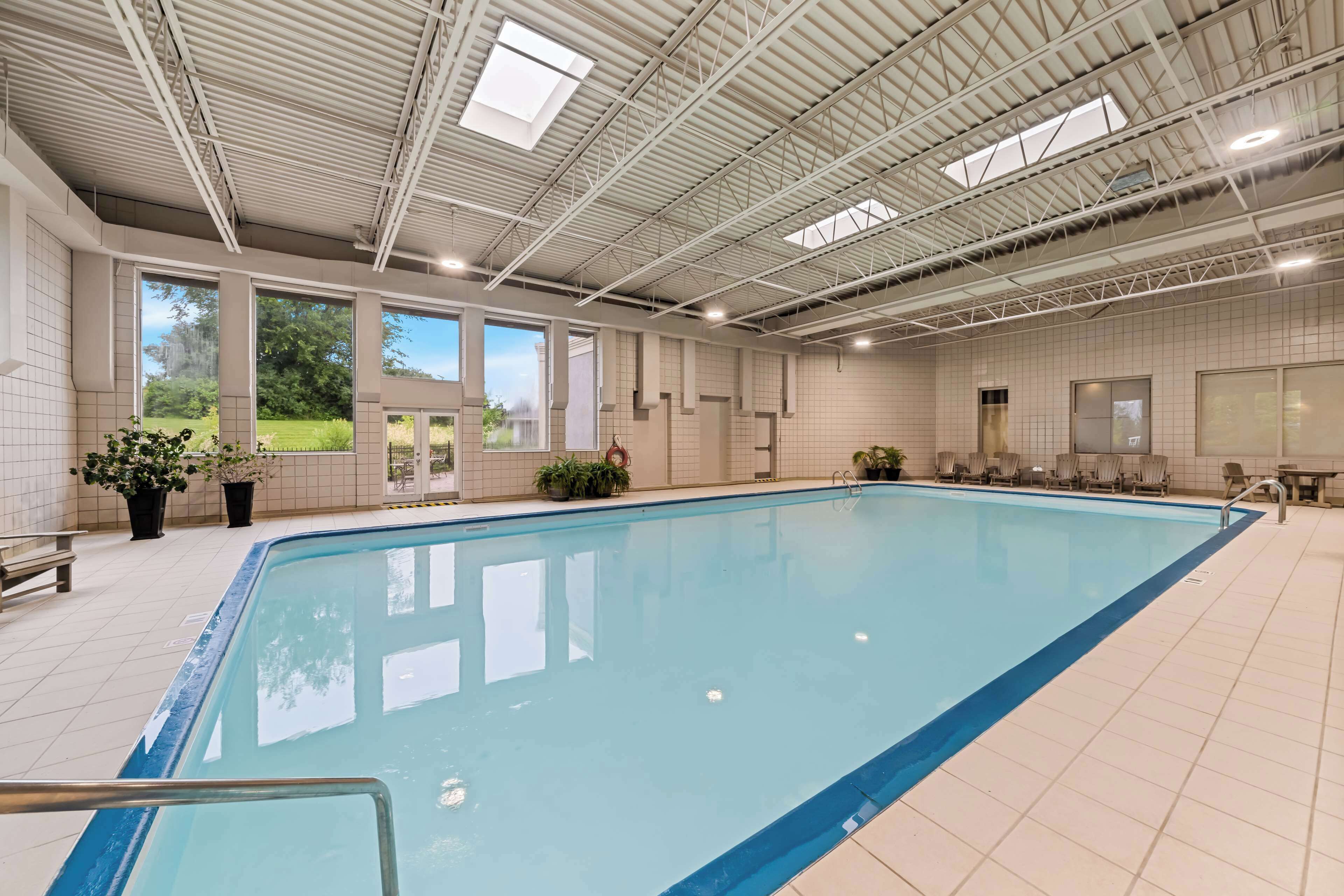 indoor pool, open 7:00 am to 11:00 pm, pool loungers