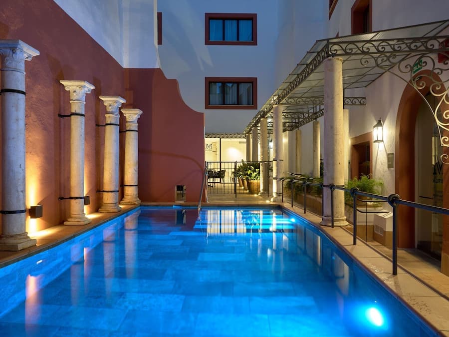 Outdoor pool, open noon to 8:00 PM, sun loungers